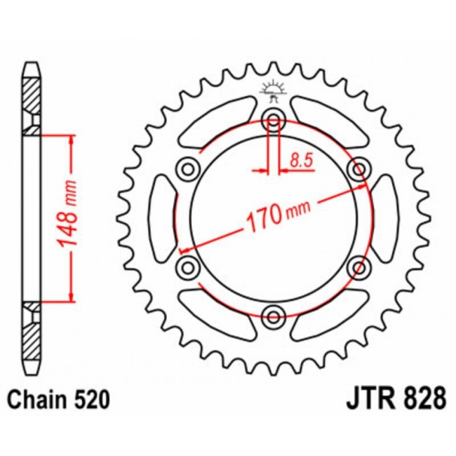 Couronne JT SPROCKETS 42 dents - DR 600 S/R/RS 85-95