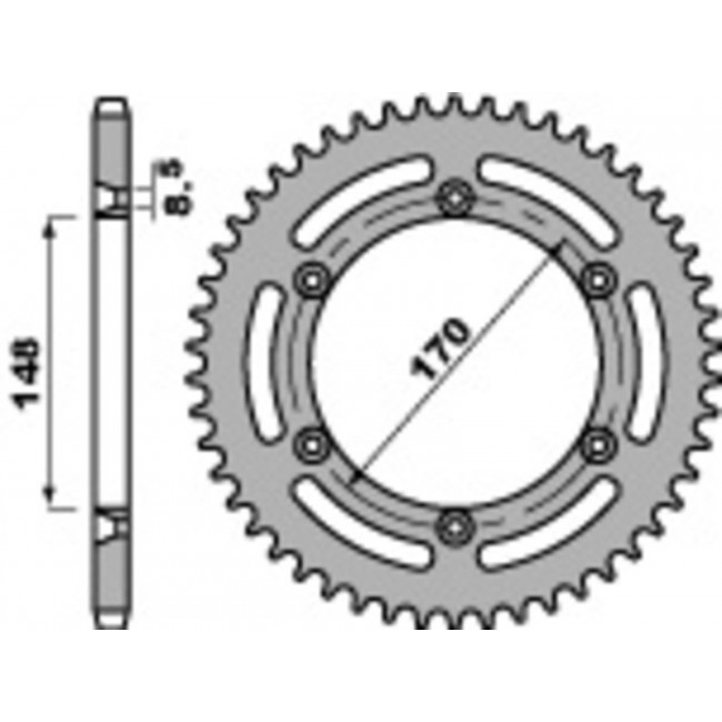 Couronne PBR 47 dents - DR 600 S / 800 S