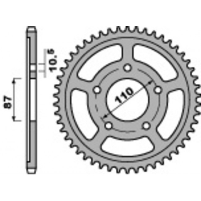 Couronne PBR 44 dents - DR 600 S 85-89