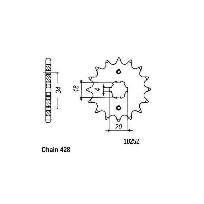 Pignon ESJOT 15 dents - XL 125 R 82-89