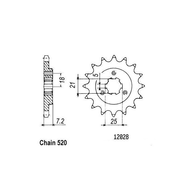 Pignon ESJOT 16 dents - DR 600 S/R 85-91