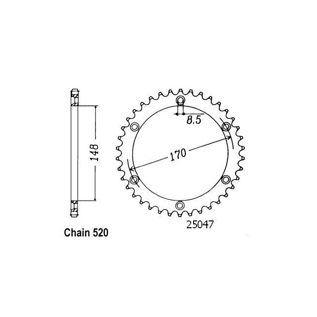 Couronne ESJOT 42 dents - DR 600 R/S 85-91