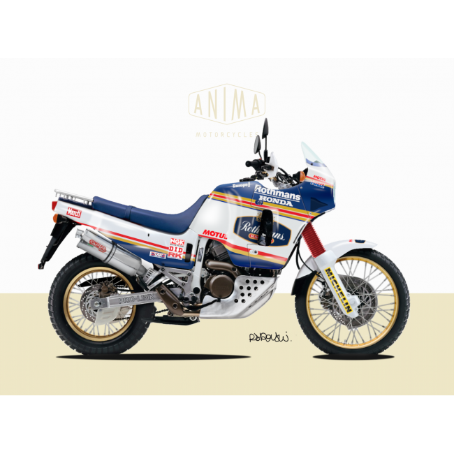 Affiche A4 - Honda Africa Twin (RD03) "Rothmans"