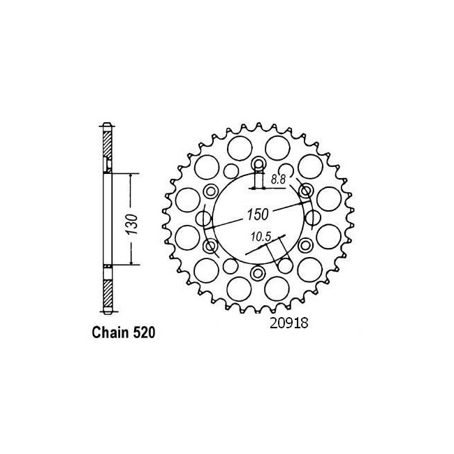 Couronne ESJOT 40 dents - XL 600 LM